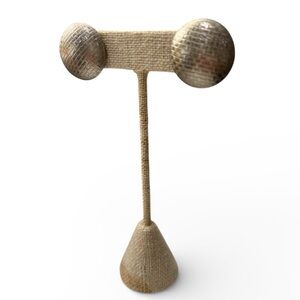 Silver Textured Round Earrings